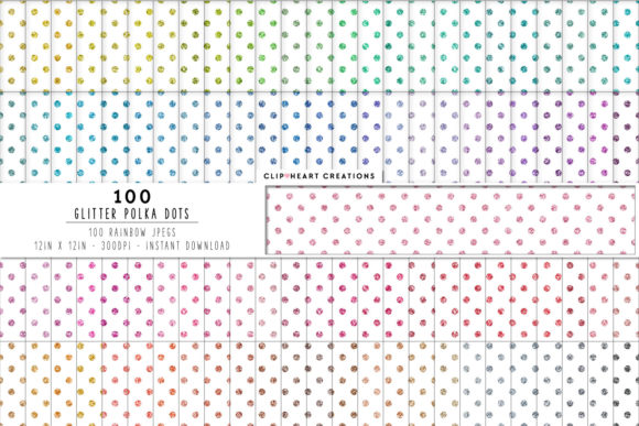 100 Glitter Polka Dot Papers for Eye-Catching Designs