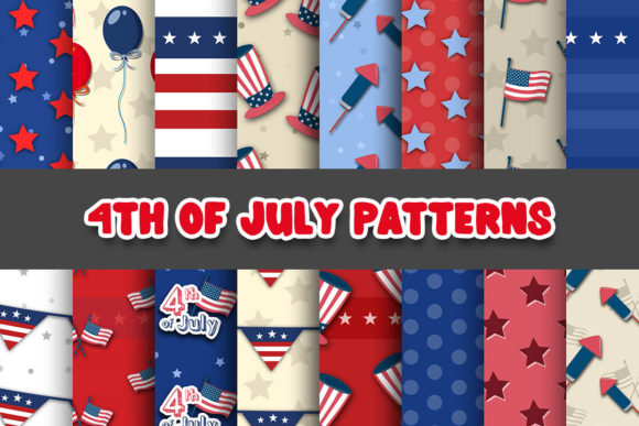 4th of July Digital Papers Patterns for Designers