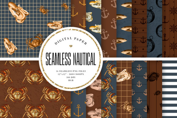 Designing with Dark Nautical Seamless Digital Paper