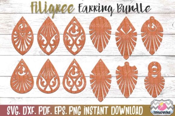 Filigree Earring Template Bundle: Design with Precision
