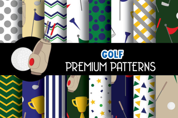 Golf Sports Digital Papers Patterns for Creatives