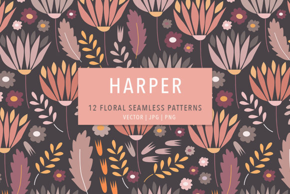 HARPER TRENDY FLORALS Seamless Patterns: Fresh Floral Designs for Everyday Creative Work
