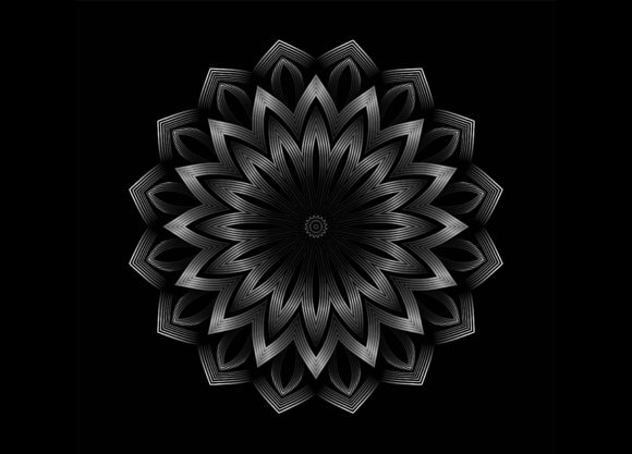 Mandala Pattern Grey Star Flowers: Design and Meaning