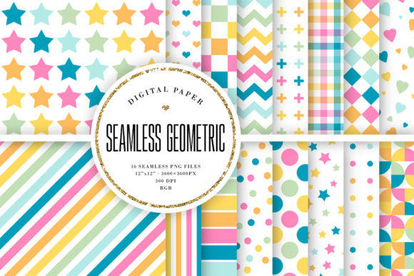 Pastel Geometric Seamless Patterns in Modern Design