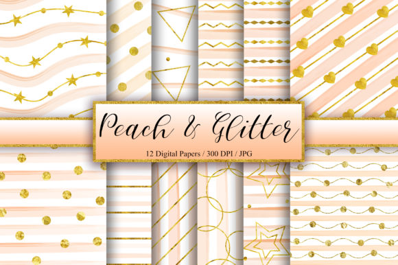 Peach Gold Glitter Background Design Guide