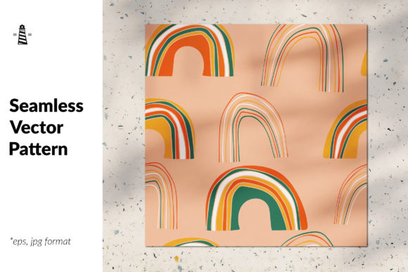 Summer Rainbows Seamless Pattern: Uplifting Visuals