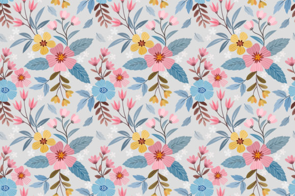 What Makes Colorful Hand Draw with Flowers Pattern a Standout Visual Choice