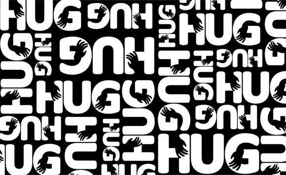 What Makes Paper Warp with Hug Pattern White Text Stand Out in Visual Design