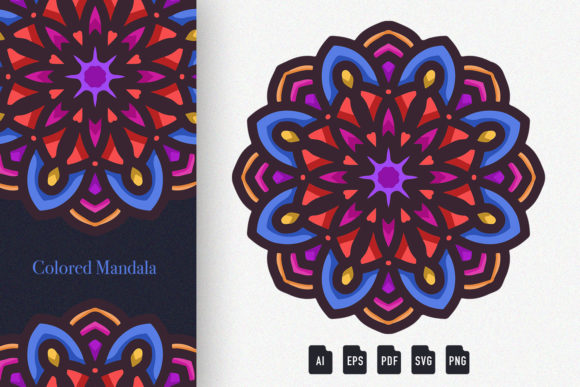 Working With Colored Mandala Art 01 in Creative and Professional Projects